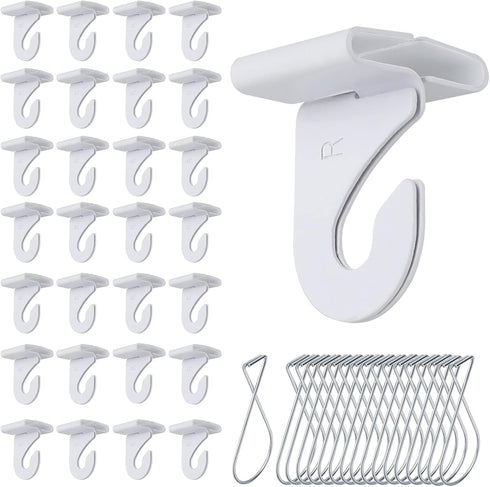 MAKALONE 50 Packs Drop Ceiling Hooks for Hanging, 25 Pairs Right and