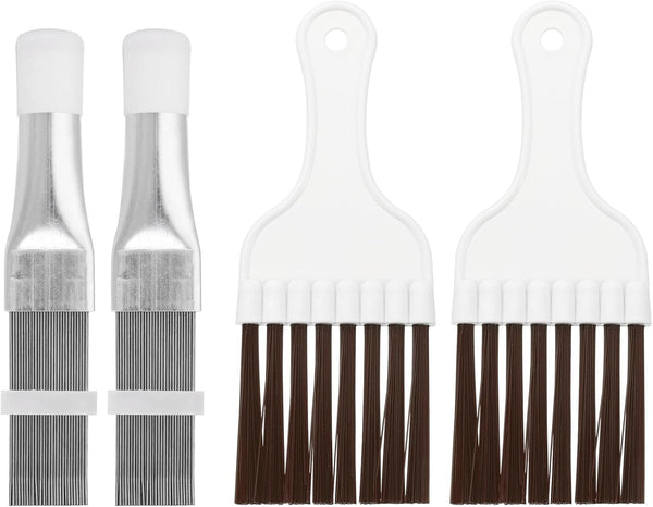PATIKIL 2 Set Air Conditioner Fin Comb, Stainless Steel Condenser Fin Straightener & Cleaning Brush Tool