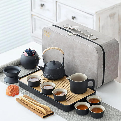 ICHAG Japanese & Chinese Tea Set, Adults' Portable Gongfu Tea Set with
