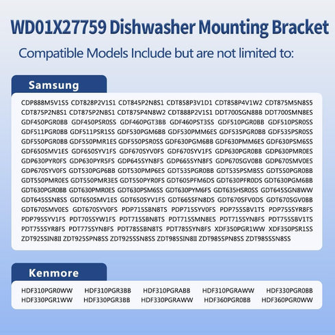 4 Pack WD01X27759 Dishwasher Mounting Bracket with Screws, Replacement Part for GE Hotpoint Dishwasher