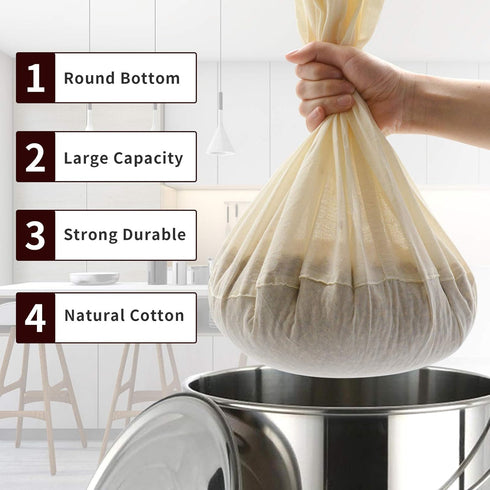 CONIE Extra Large Reusable 20"x24" Brew in a Bag Cheesecloth Straining Bag with Sturdy Draw Strings