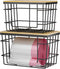 2 Pack Trash Bag Holder, Extra Large Garbage Bag Dispenser with Bamboo