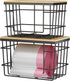 2 Pack Trash Bag Holder, Extra Large Garbage Bag Dispenser with Bamboo