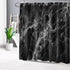 LB Black Marble Shower Curtain - Abstract Natural Black Grey Marble Bathroom Curtain 72x72 inch Waterproof