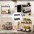 2-Tier Counter ANBOXIT Coffee Station Organizer, Wooden Kitchen Shelf - Black