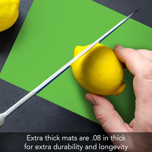Cut N’ Funnel Mojito 4 Pack Thick Plastic Cutting Board Mats, Made in the USA, BPA & PVC Free, 10” x 8”