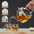 Glass Teapot, Stovetop Safe 34oz Borosilicate Kettle with Loose Leaf Tea Strainer for Blooming Tea