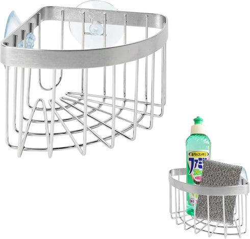 Sink Caddy, Dish Cloth Hanger Sponge Holder, Save Space Triangle 2-in-1 Sink