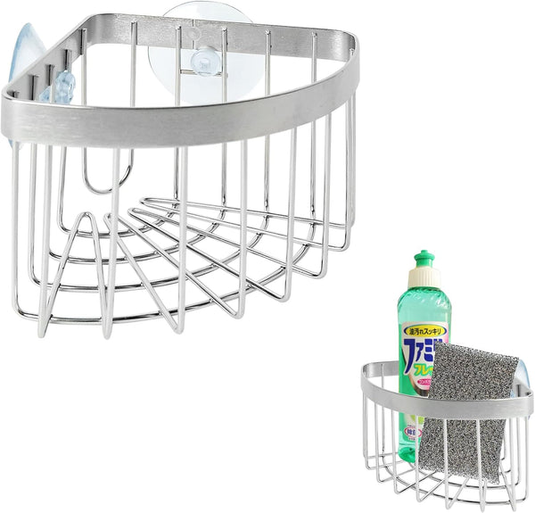 Sink Caddy, Dish Cloth Hanger Sponge Holder, Save Space Triangle 2-in-1 Sink