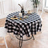 Buffalo Plaid Round Tablecloth, Checkered Cotton Linen Table Cover for Kitchen Dining Room, 48 Inch