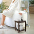 14in, Boulphia Shower Foot Rest Acacia Wood Shower Stool for Shaving Legs (Walnut)