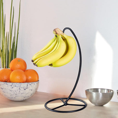 15LB Banana Holder Stand, Banana Hanger Stand Black, Metal Bananas Tree Hanger to Keep Bananas Fresh