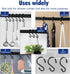 Metal Shower Curtain Hooks, Set of 12 Rust Resistant S Shaped Rings for Kitchen Utensils, Clothing, Towels, etc. (Black)