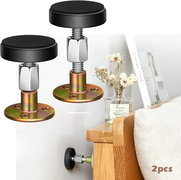 Krisler Adjustable Headboard Stoppers for Wall, Iron Bed Frame Anti-Shake Tool, Easy Install, Wall Protection, 30-64mm