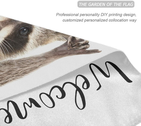 Welcome Raccoon Garden Flag, 12x18 Inch Vertical Double Sided, Spring Summer Outdoor Decorative Flag for Patio