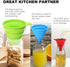 Kitchen Funnel Set of 3, Large Medium Small, Food Grade Silicone Collapsible Funnels for Kitchen Use