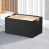 Fabric Storage Bin Box, Foldable Cotton Linen Storage Basket with Wooden Handles, Rectangular Cube Decorative Home