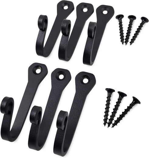 Claimed Corner Cast Iron Wall Mounted Coat Hook - 5 Pack Multi-Purpose for Towel, Hat, Scarf