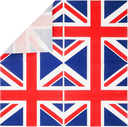 Juvale 100-Pack Union Jack Cocktail Napkins - 2-Ply Paper 6.5 x 6.5 in for UK Celebrations