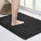 Walensee Non Slip Bathroom Rug Mat (24x17 Inch Dark Grey) Water Absorbent Super Soft Shaggy Chenille Machine Washable