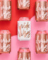 xo, Fetti Bachelorette Party Bride Vibes Can Cooler - White + Rose Gold, 10 Count, Bridal Shower Decoration