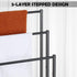 3 Free Standing Blanket Ladder Holder Rack, Tier Black Metal Towel Racks Stand with Wooden Storage Shelf, Multipurpose