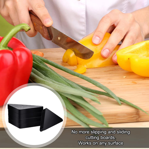 Set of 16 Cutting Board Feet, Non-Slip Silicone Pads, Black, Non-Adhesive, Glue Free