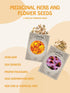Set 12 Medicinal Herb and Flower - Varieties of Non-GMO & Heirloom Flowers and Herbs - Basil, Cilantro, Calendula