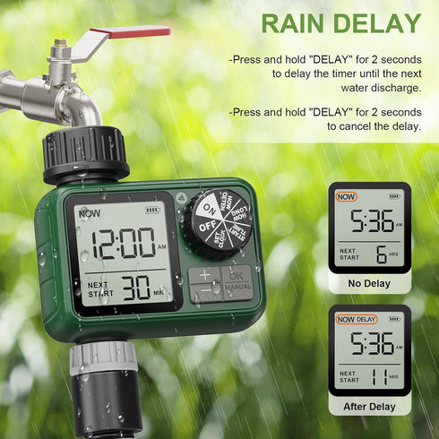 XinFuture Water Timer, Programmable Garden Hose Timer with Rain Delay, Waterproof Digital Irrigation Timer