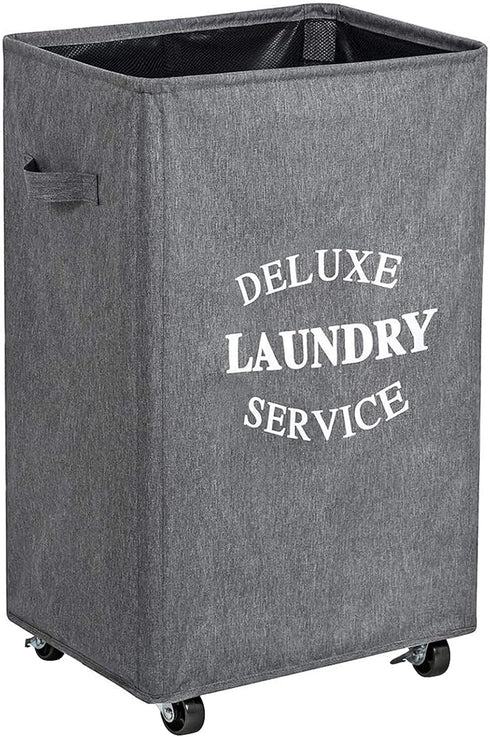 WOWLIVE Large Rolling Laundry Basket Wheels 90L Collapsible Tall Laundry Hamper Handle
