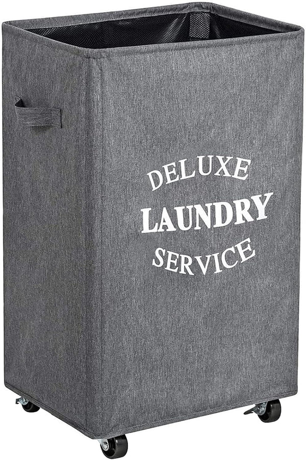 WOWLIVE Large Rolling Laundry Basket Wheels 90L Collapsible Tall Laundry Hamper Handle