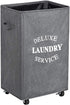 WOWLIVE Large Rolling Laundry Basket Wheels 90L Collapsible Tall Laundry Hamper Handle