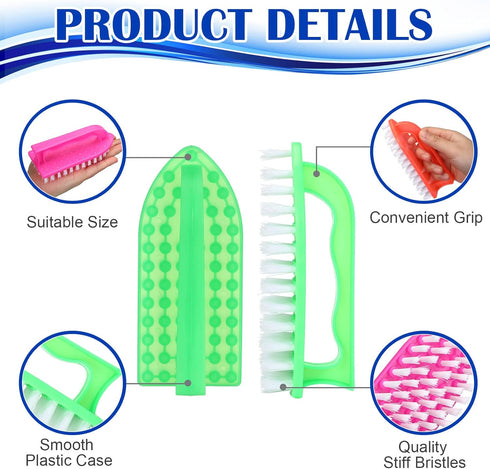 24 Pack Scrub Brushes for Cleaning, Comfort Grip Stiff Bristles Household Cleaning Brushes for Kitchen Bathroom