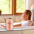 2 94 oz SiliFine Pcs Bath Salts Glass Jar with Wooden Lid, Bath Salt Container with Scoop, Airtight Storage Bathtub