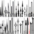 Mudder Black Clock Hands Replacement Kit - 14 Styles Non-Ticking Clock Movements, DIY Clock Parts