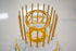 24 Count Tall Thin Metallic Gold Birthday Candles with Holders and Classy Cake Topper for Custom Cake