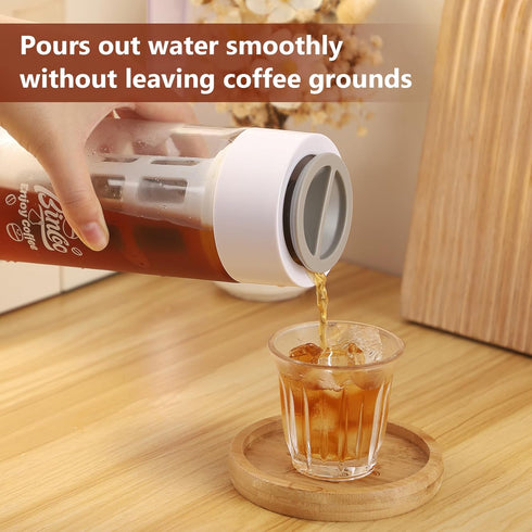 Bincoo Multi-Functional 650ML Cold Brew Coffee Maker with 300-Mesh Filter, Leak-Proof Plastic Cup for Coffee & Tea