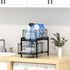 NPPLUS 2-Tier Under Sink Organizer - Iron Cabinet Organizers with Sliding Drawer for Bathroom Kitchen Desktop (Black)