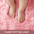 5Ft Ophanie Pink Round Rugs Circle Area Rug, Cute Fluffy Fuzzy Girls Bedroom Carpet, Plush Soft Shaggy Indoor Floor