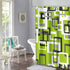 Shower Curtain Set, Modern Lime Green Black Gray White 72"x72" Waterproof Bath Bathroom Curtain with Hooks