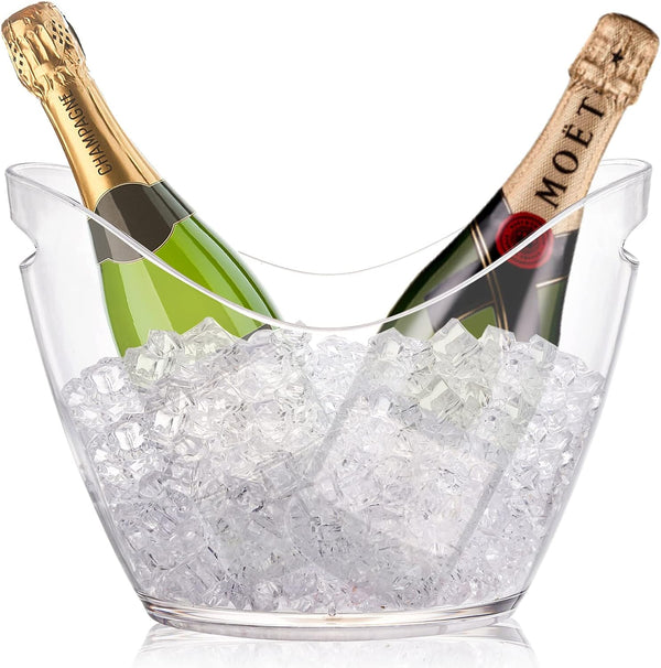 Yesland Clear Acrylic Ice Bucket, 3.5 Liter Storage Tub for 2 Wine, Champagne, Beer Bottles