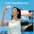 JISULIFE Portable Handheld Fan, Mini Rechargeable Hand Fan, Small Battery Operated, Personal USB Foldable Fan with