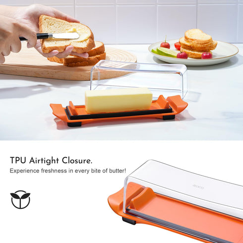 Countertop Butter Dish, IKOCO Airtight Butter Dish with Lid for and Refrigerator, Dishwasher Safe Butter Holder