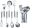 Berglander 8 Piece Cooking Utensil Set, Stainless Steel Kitchen Tools with Stand, Includes Slotted Turner, Ladle