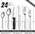 Pleafind 24-Pieces Silverware Set for 4, Flatware Set with Steak Knives, Stainless Steel Cutlery Set, Include Forks Spoons and Knives Set, Dishwasher Safe Utensil Sets for Home Restaurant by Pleafind