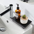 Black Bathroom Counter Organizer - Wooden Display Pedestal Stand for Kitchen Sink Accessories and Vanity Tray