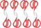 8PCS Red Seafood Scissors - Multifunctional Stainless Steel Crab Leg Crackers for