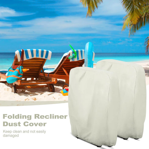 Uranshin 2PCS, 28" 13" 43" 210D Outdoor Folding Chair Covers Zero Gravity Chair Cover W x D x H, Waterproof Oxford