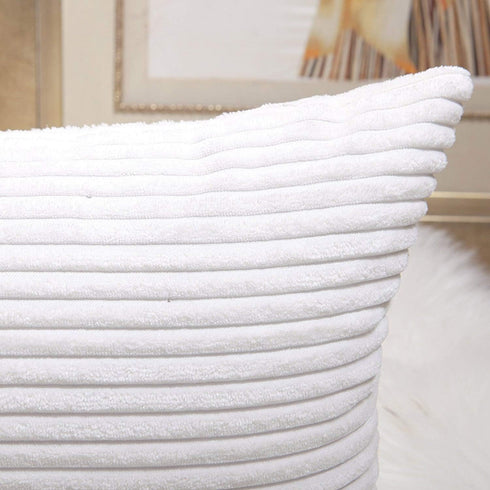 Home Brilliant Striped Corduroy Pillow Cover, 24x24 Euro Throw Pillow Sham for Spring Decor