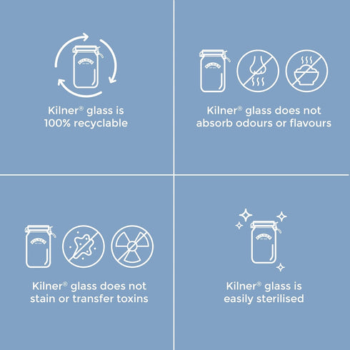 Kilner Swing Top Square Glass Jar, 1.5L
